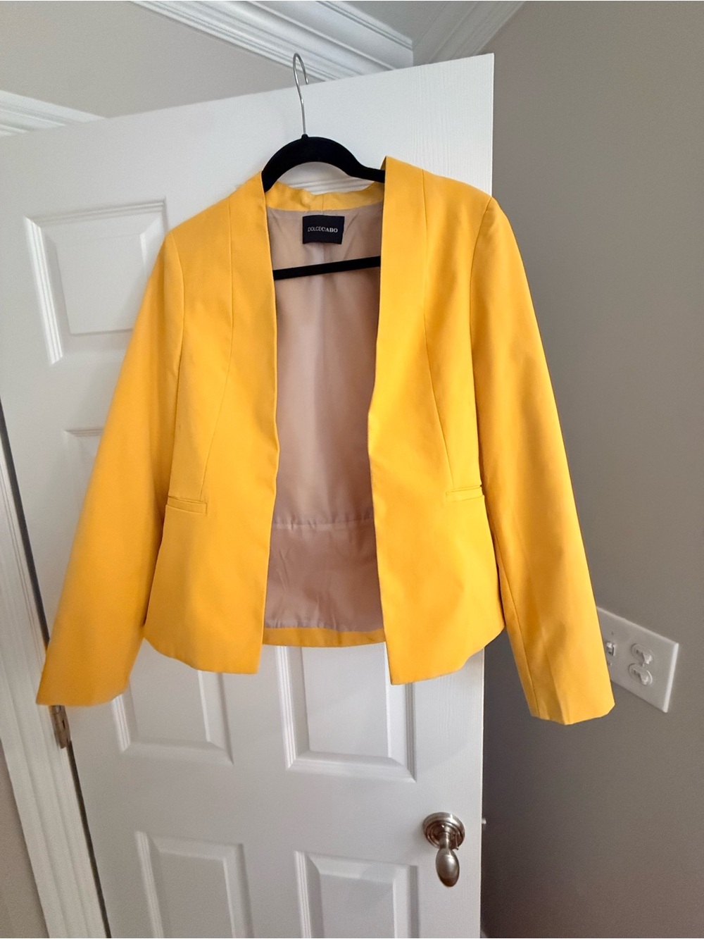 Dolce Cabo Yellow Open-Front Blazer